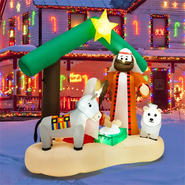 Inflatable Christmas Decoration with LED Lights - 6.7 Feet