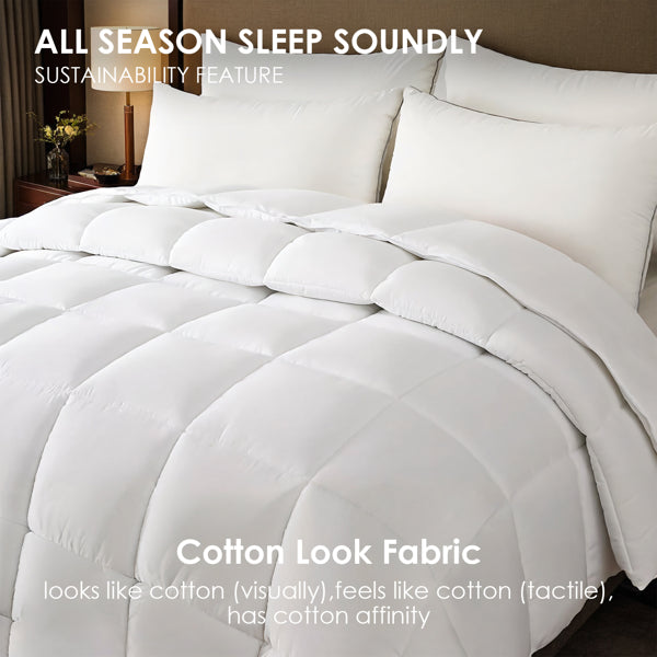 Luxury White Plump Duvet - Extra Large Checkered Quilting