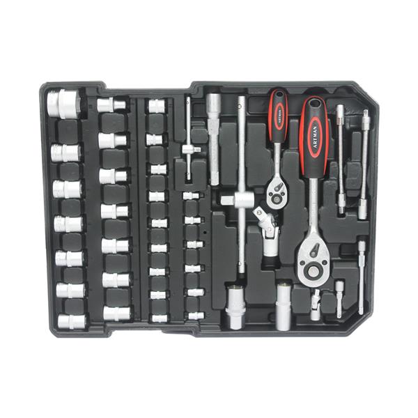Black 4-Layer Hand Tool Toolbox with Wheels and Lock