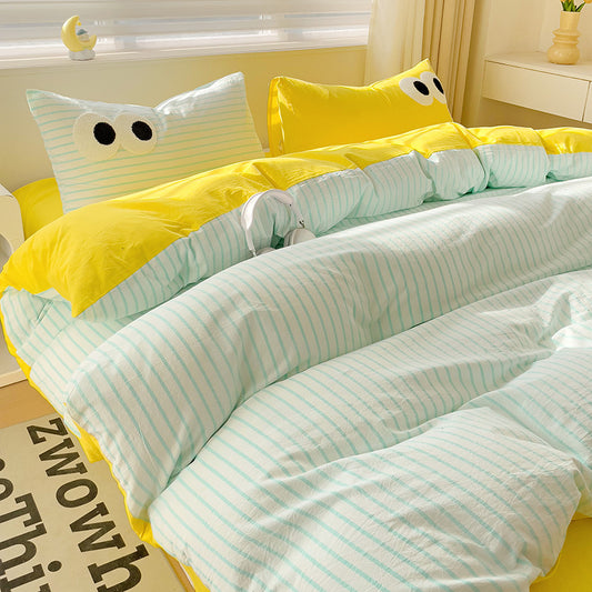 Four-Piece Bedding Set with Duvet Cover and Pillowcases – Multiple Sizes & Patterns