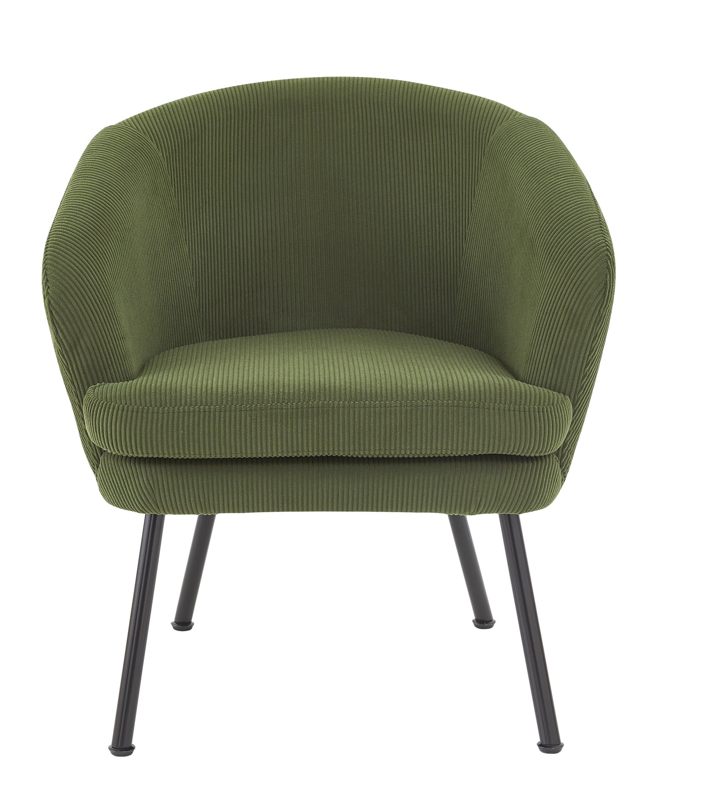 Corduroy Accent Chair With Black Metal Legs, Modern Upholstered