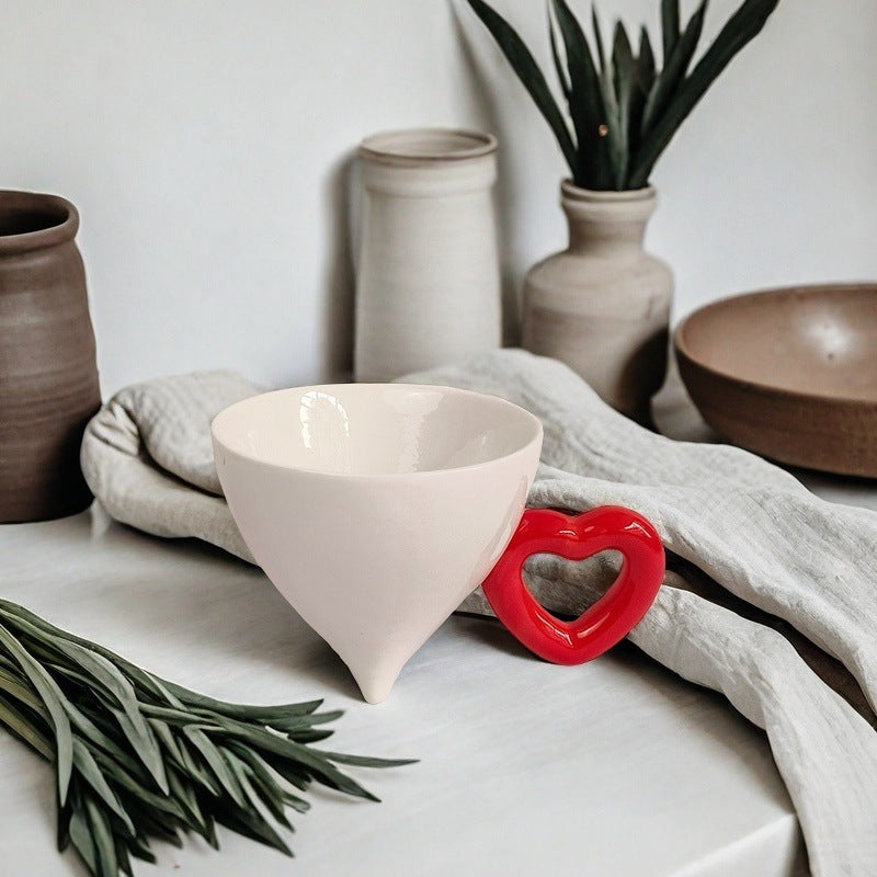 Ceramic Mug with Conical Shape and Solid Color Design - Heat-Resistant, 120ML