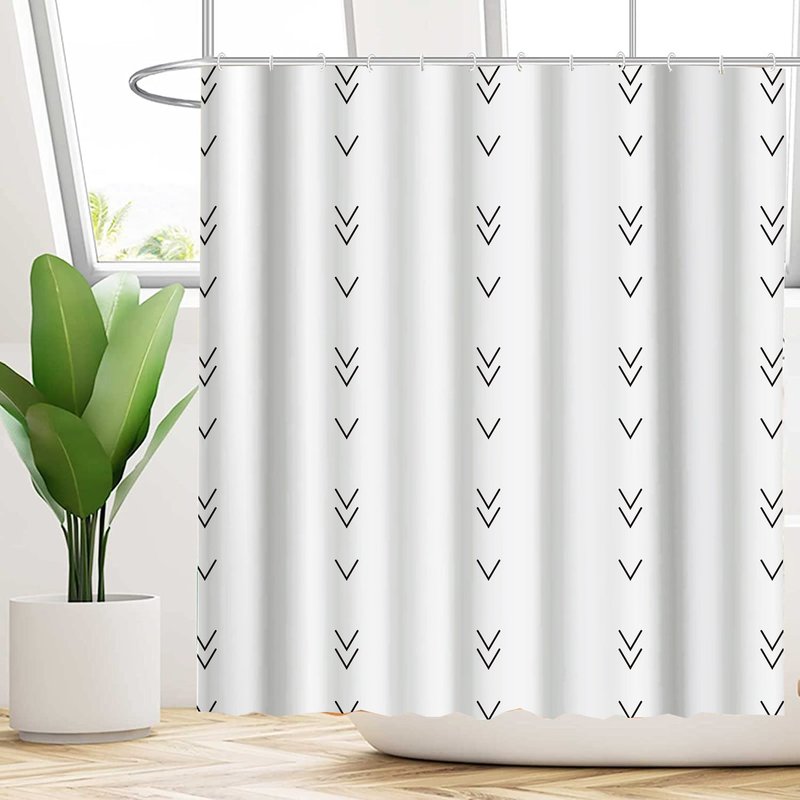 Waterproof Shower Curtain with Flower Pattern - Mildew-Resistant Bathroom Decor