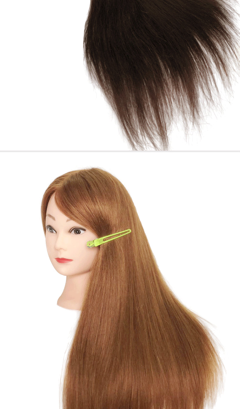 80% Real Hair Practice Head Model - Long Straight