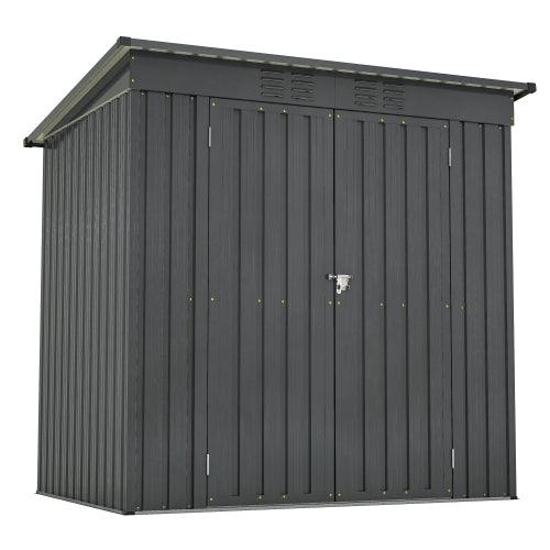6 Ft x 4 Ft Outdoor Metal Storage Shed with Double Doors and Padlock