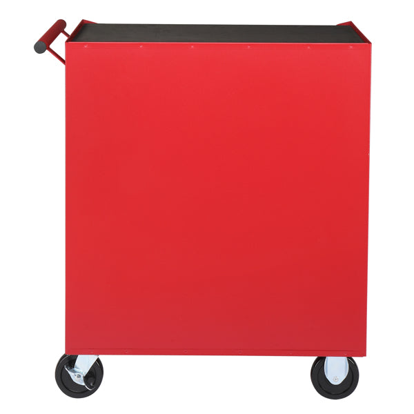 Steel Maintenance Tool Cart with 4 Drawers, Red Garden Tool Storage Cabinet