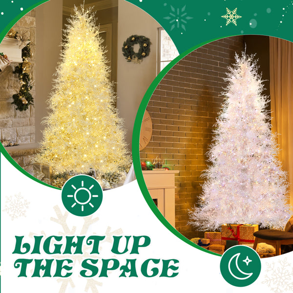 7 FT White Artificial Christmas Tree with 400 Lights & 3 Modes
