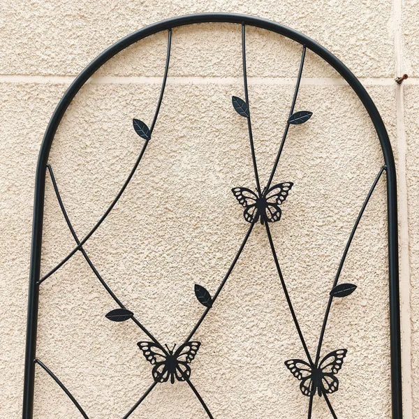 Metal Garden Trellis 71" x 19.7" - Rustproof Climbing Plant Support - Black - 4 Pack