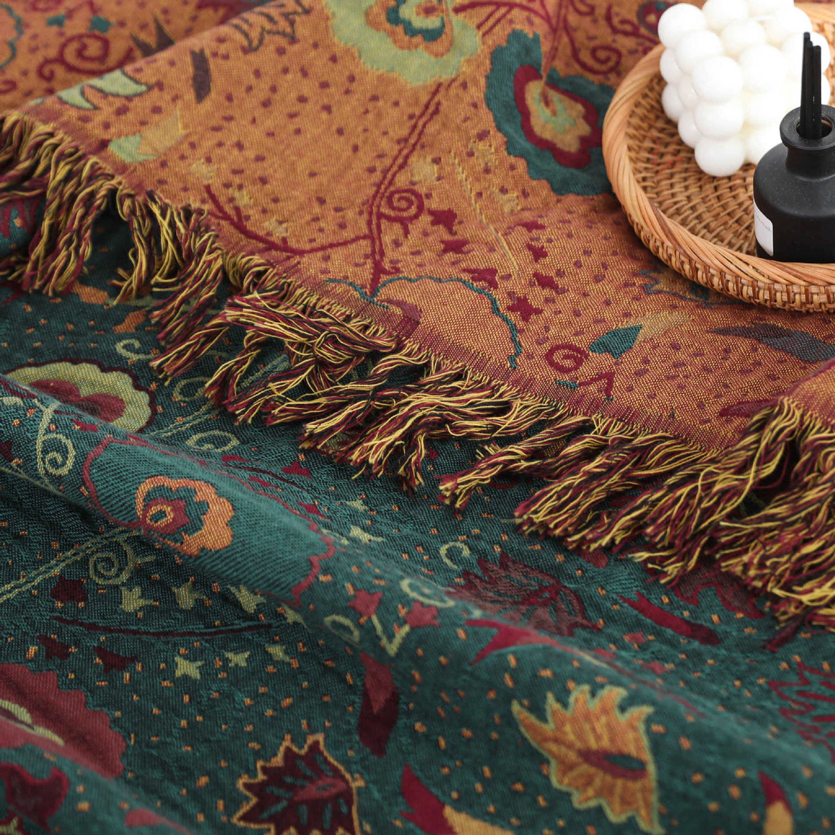 Washed Jacquard Cotton Nap Blanket - Multiple Sizes & Patterns