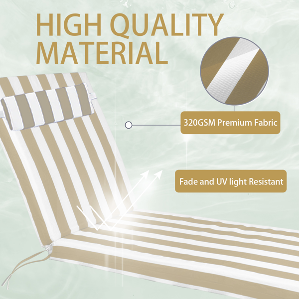 Waterproof Outdoor Chaise Lounge Cushion - 72x21x3 Inch