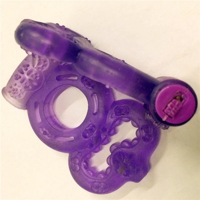 Men's Toy Double-Mouth Soft Glue Crystal Lock - Purple