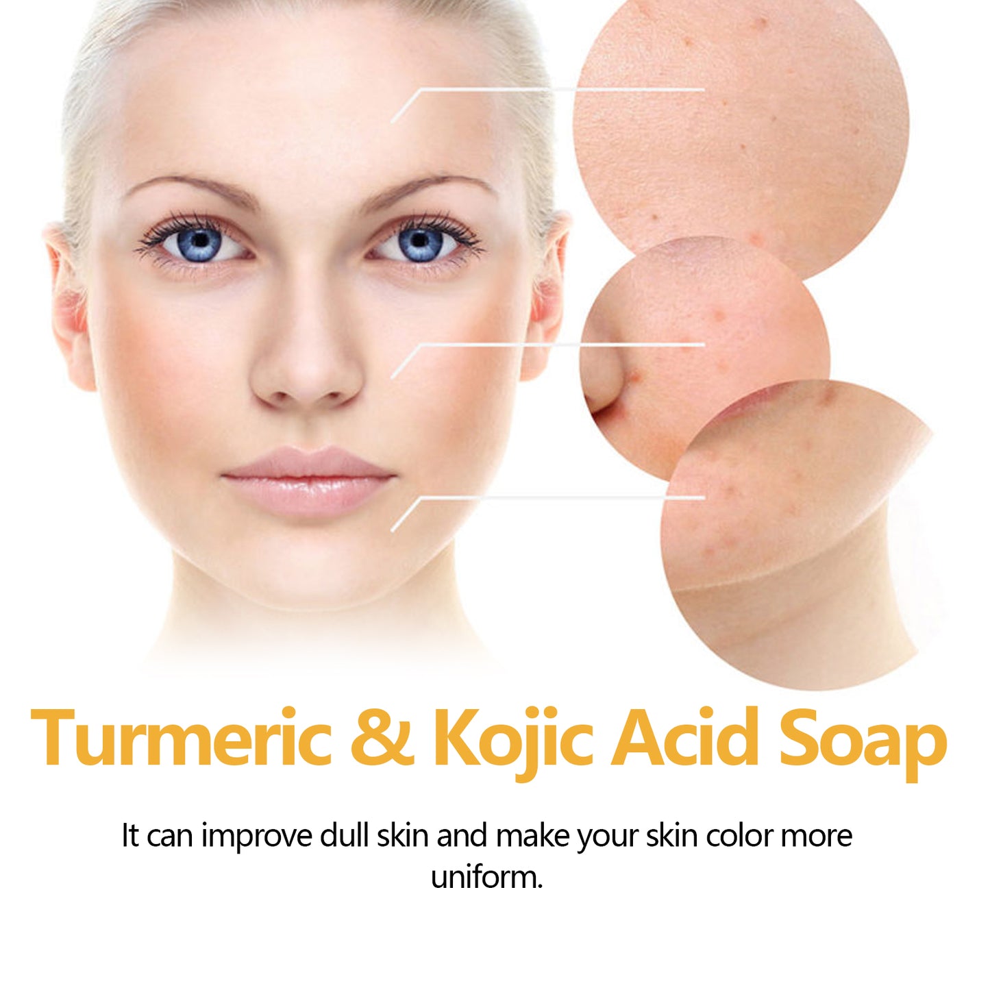 Turmeric and Kojic Acid Brightening Bar Soap for Face and Body