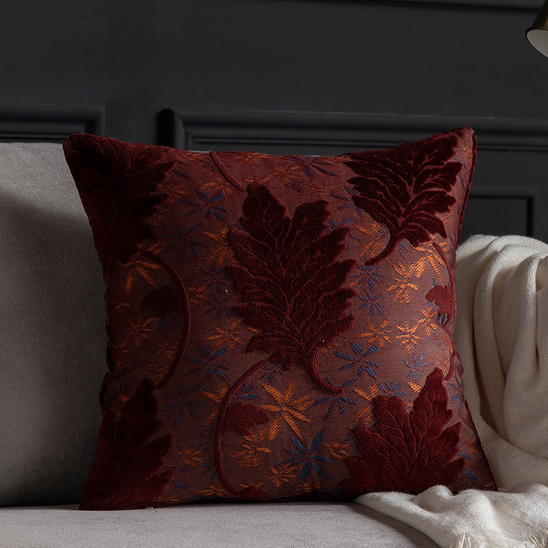 Jacquard Cut-Pile Throw Pillow Cover Sofa Backrest Cushion Home Decor