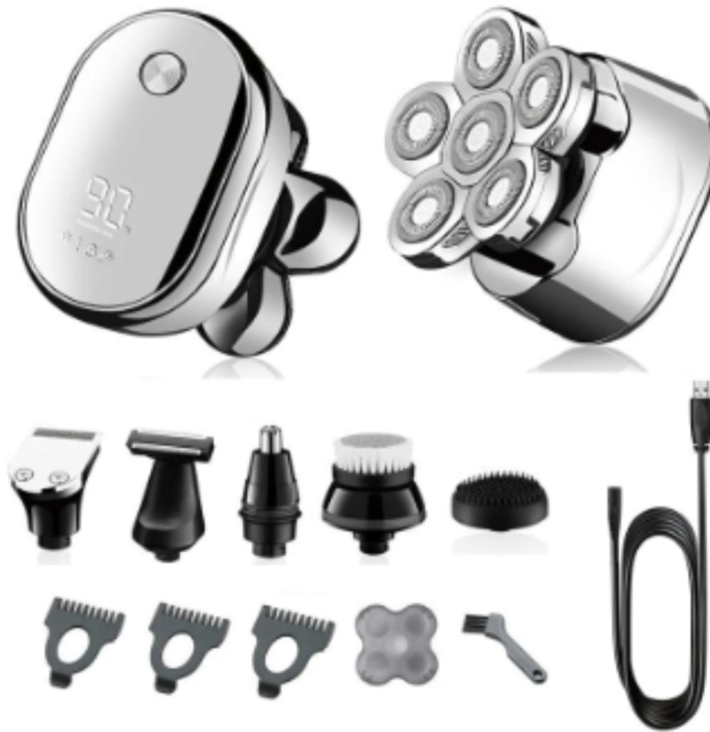 Multi-Function Electric Razor for Men with 6 Blades and Trimming Set