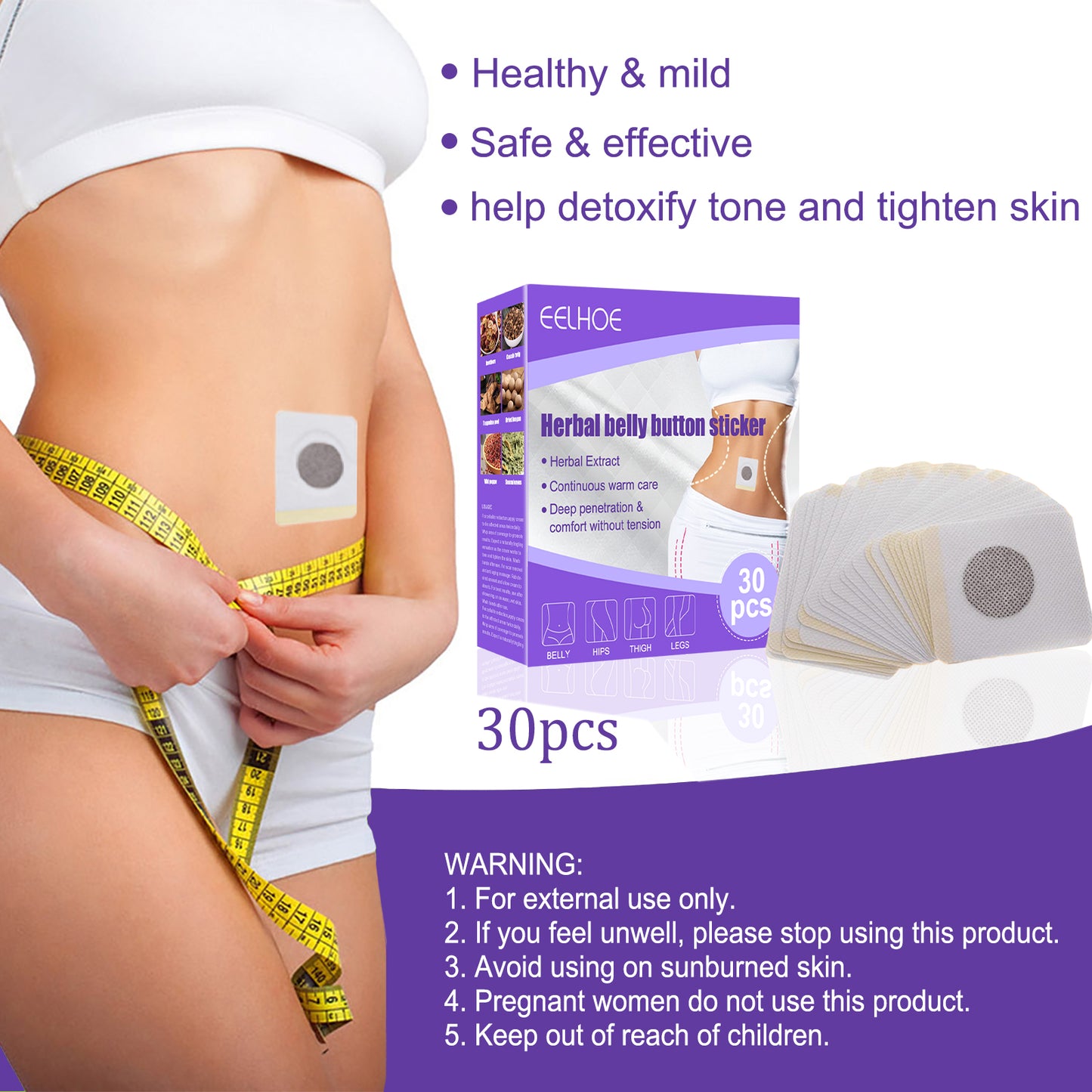 Body Sculpting Belly Button Patch - Herbal Firming & Slimming Stickers