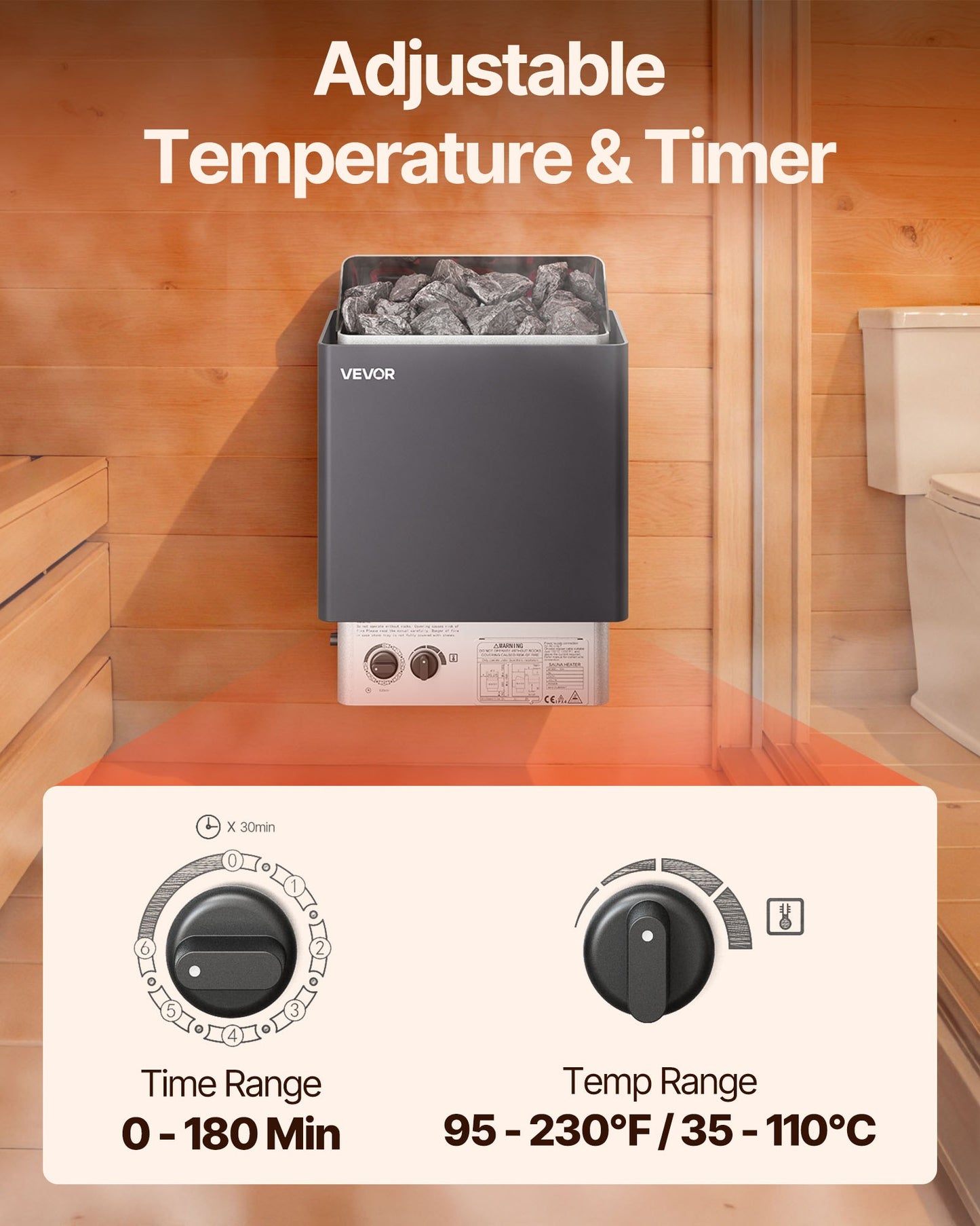 6KW Electric Sauna Heater for Home & Spa Steam Bath with Adjustable Temperature
