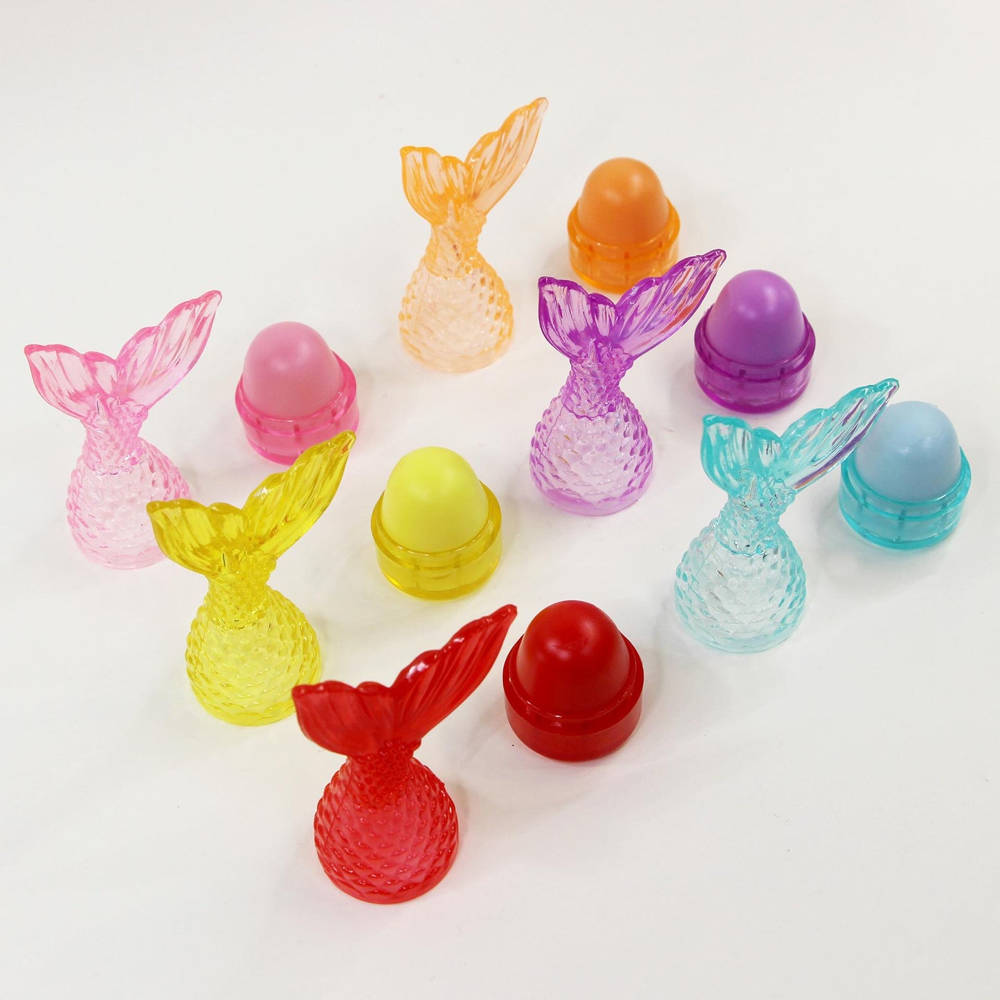 24-Pack Fishtail Mermaid Travel Lip Balm Set - Moisturizing Lip Care