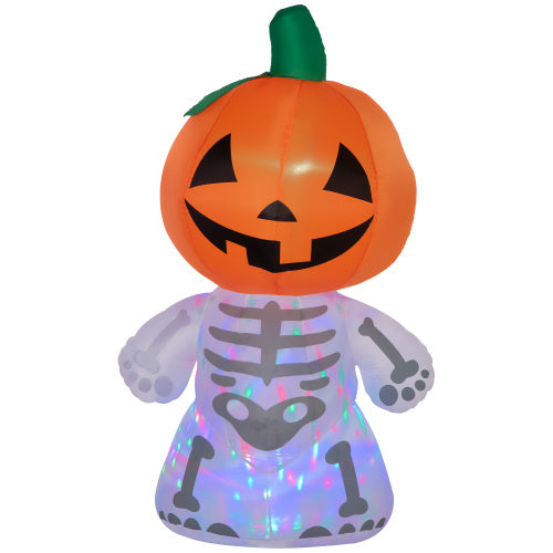 6ft Halloween Inflatable Smiling Skeleton Ghost Decoration