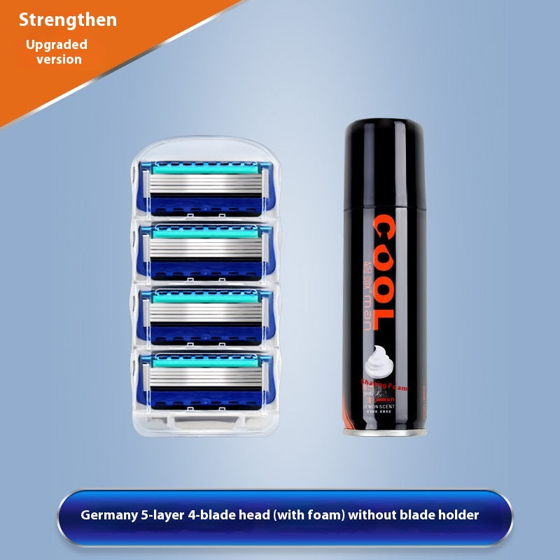 Men's 5-Layer Manual Razor Shaver with Blade Refills