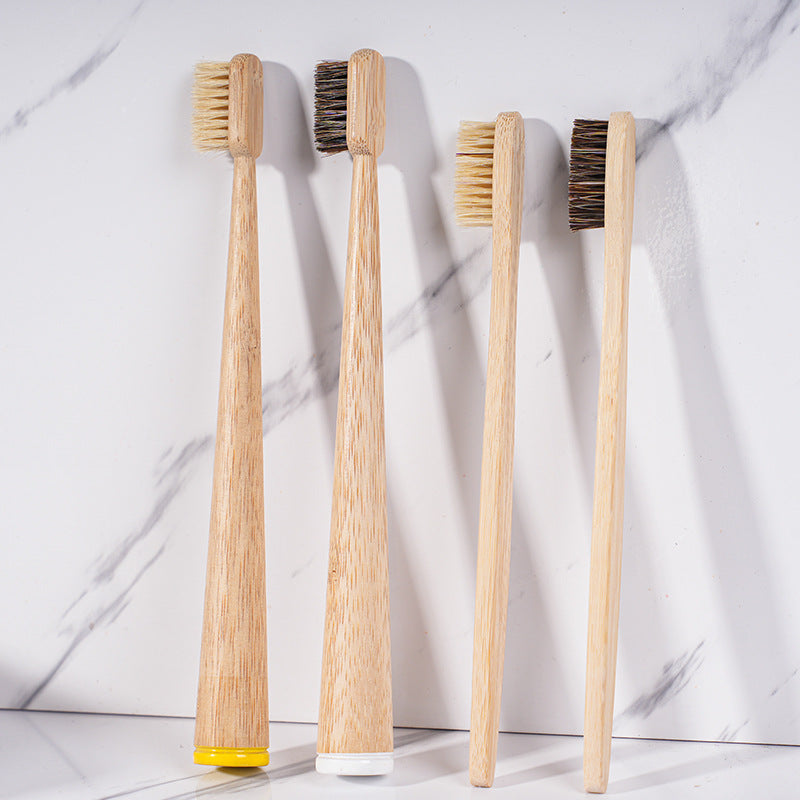Eco-Friendly Bamboo Toothbrush with Pig & Horse Hair - Degradable & Soft