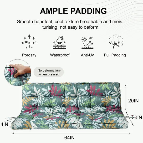 Outdoor Swing Cushions 55 Inch, Waterproof 4" Thick Porch Cushion