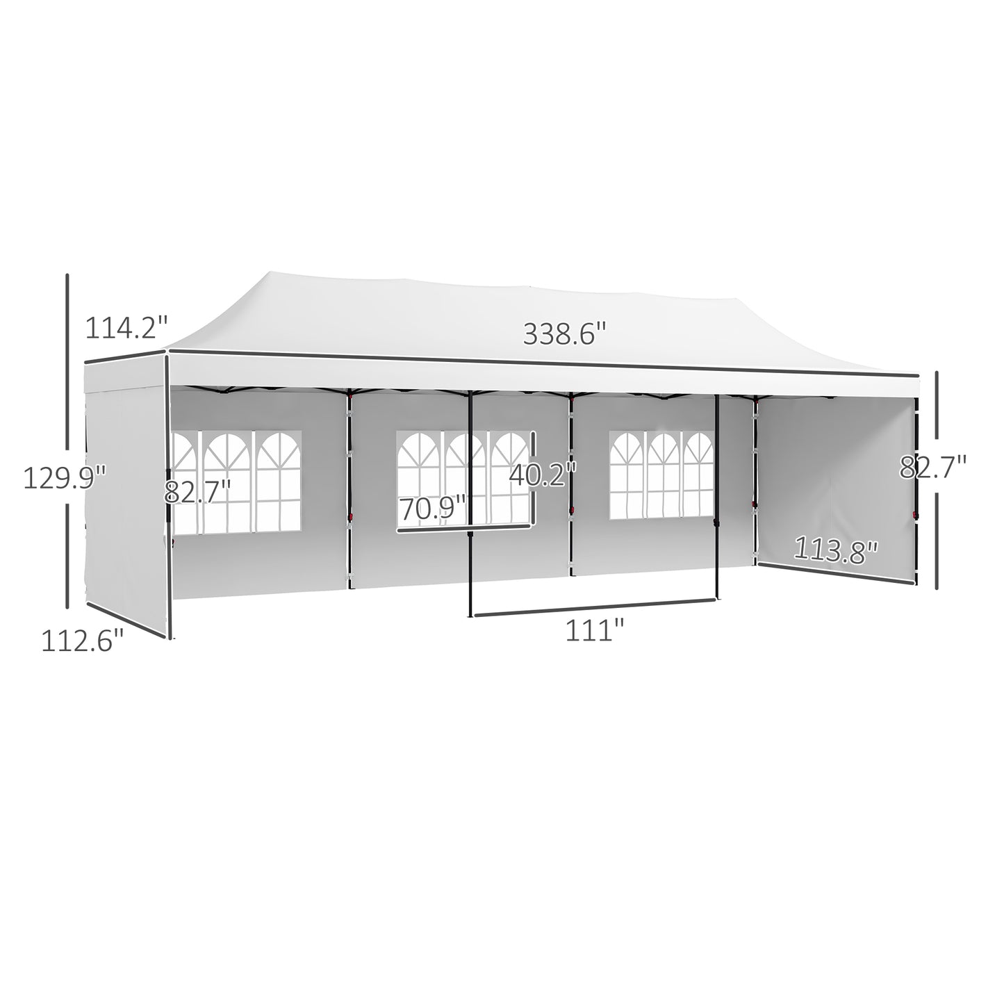 9.5x28 Pop Up Canopy Tent - Instant Height Adjustable Shade