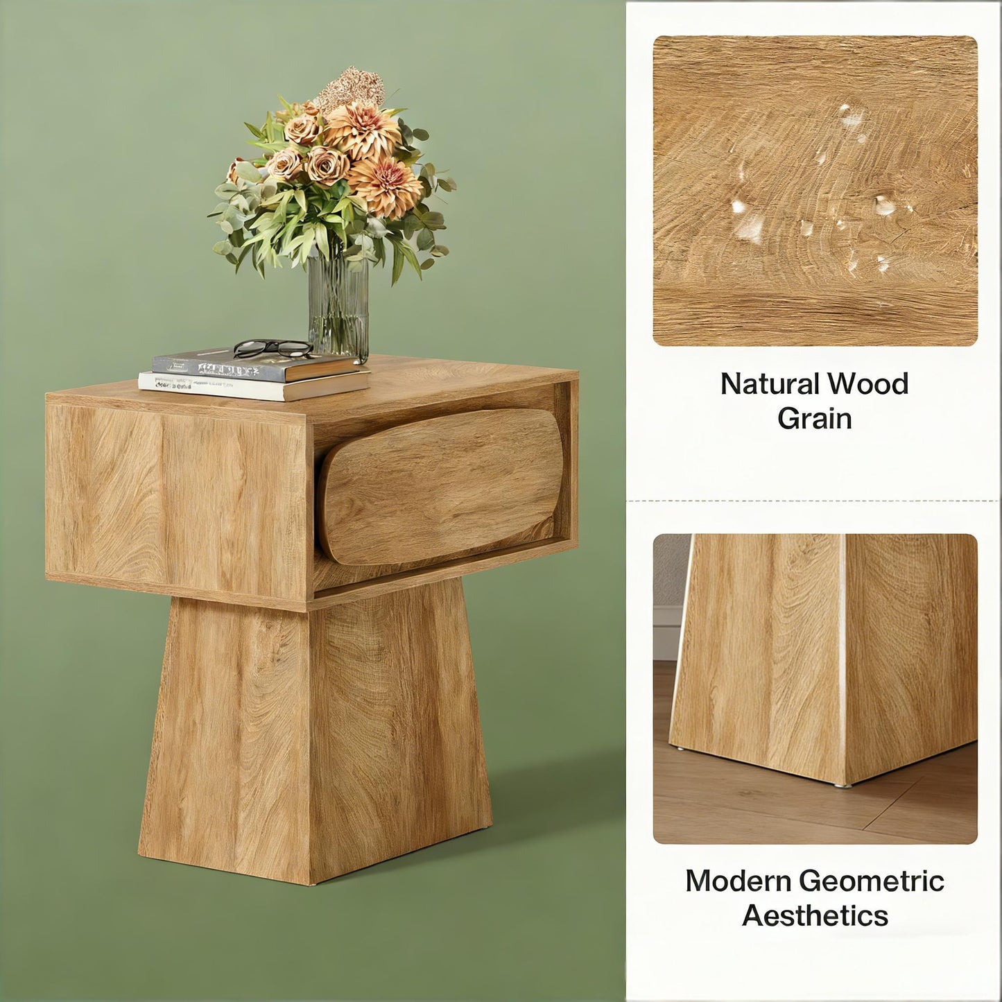 Compact Side Table with Drawer - Brown Accent Furniture