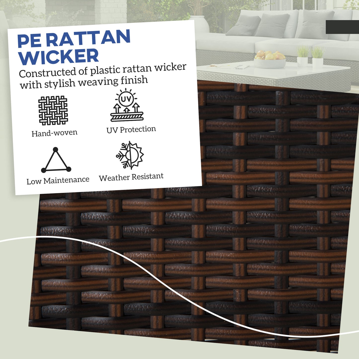 2 Piece Outdoor Wicker Ottomans with Cushions - Beige