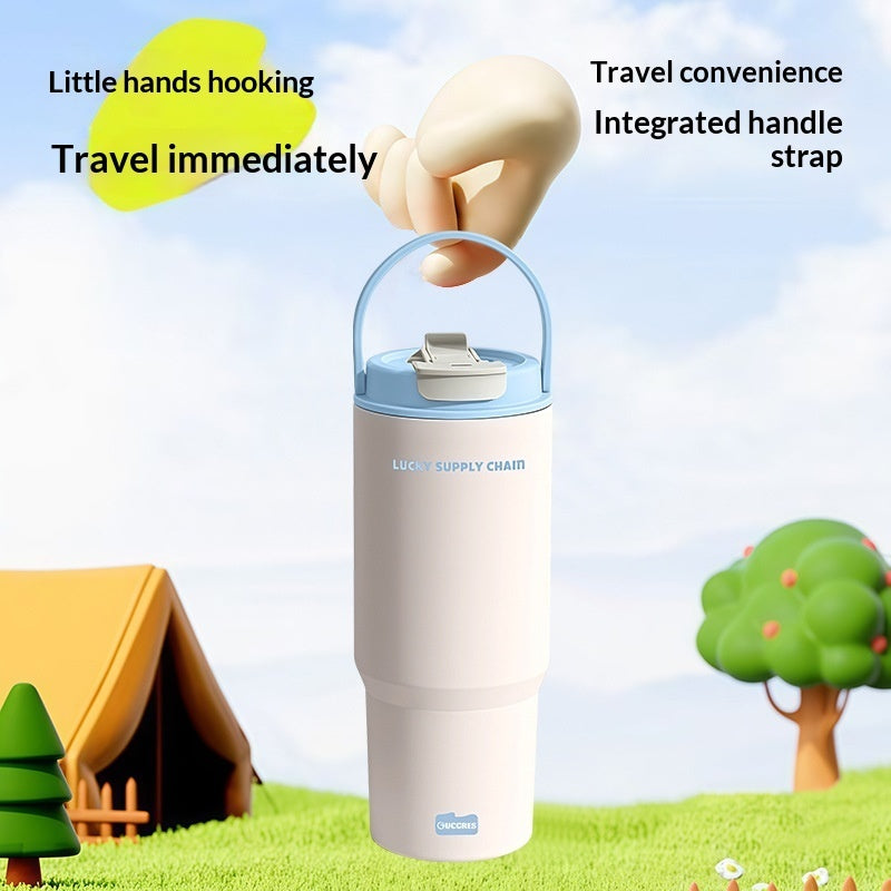 Large Capacity Stainless Steel Water Bottle with Straw - 700ml, Insulated, Durable