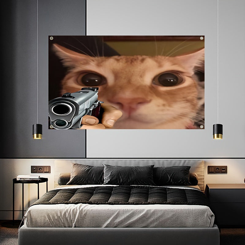 Indoor Decorative Cat Flag Tapestry 90x150cm Home Wall Art