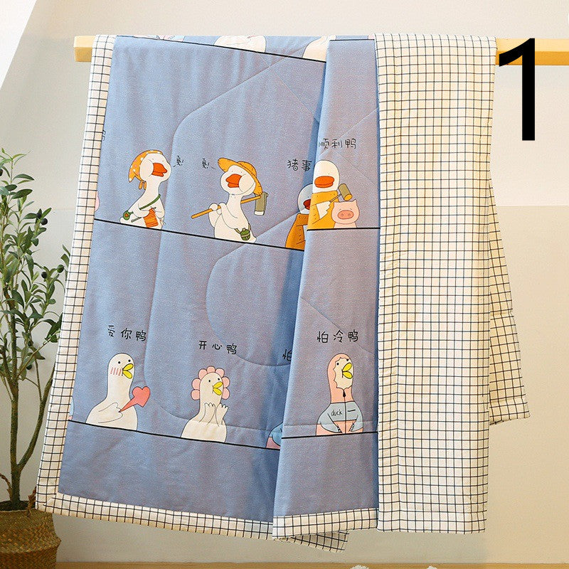 Cotton Summer Quilt Cover Set Breathable Lightweight Bedding
