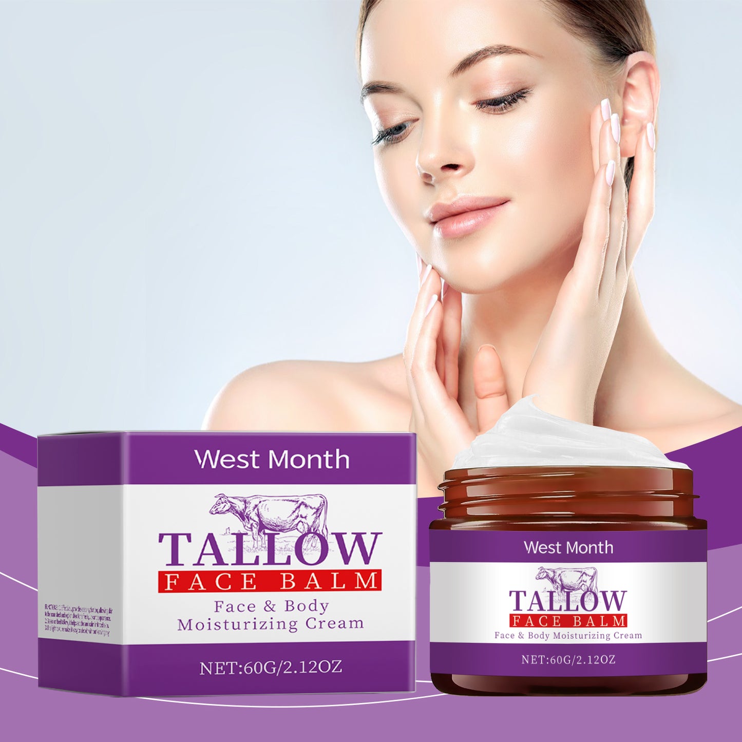 Moisturizing Face Cream with Sweet Almond & Jojoba Oil for Dry Skin