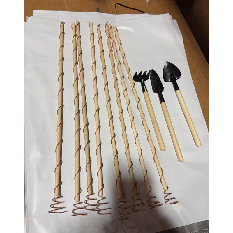 8 Pack 17-Inch Copper Electroculture Plant Stakes for Gardening