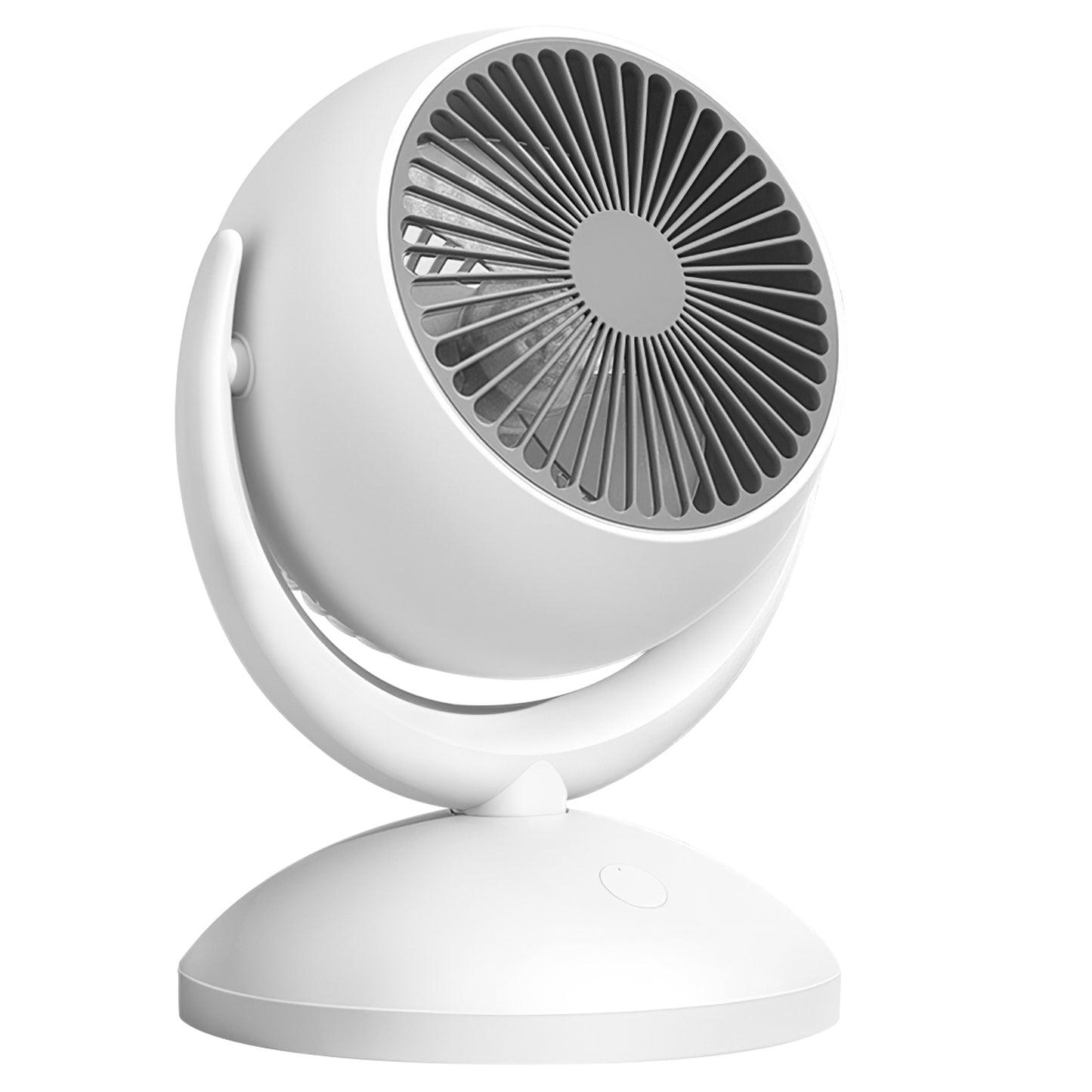 Portable Rechargeable Desk Fan with 4 Speeds & 360° Tilt - White