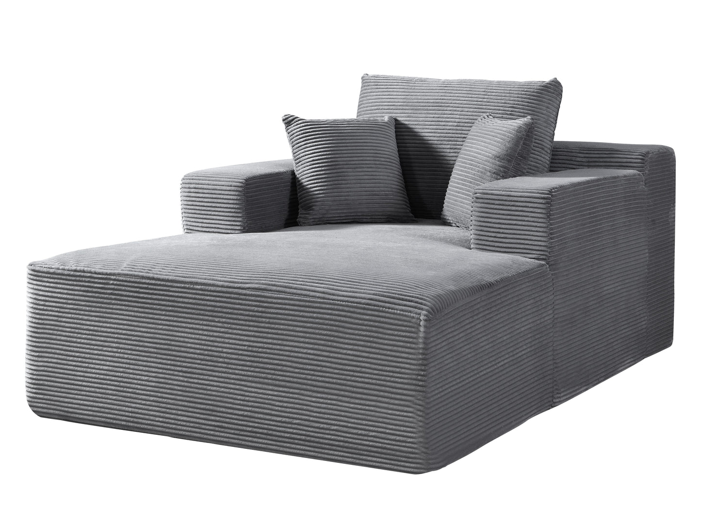 Convertible Chaise Lounge Chair Indoor Oversized Corduroy Couch With