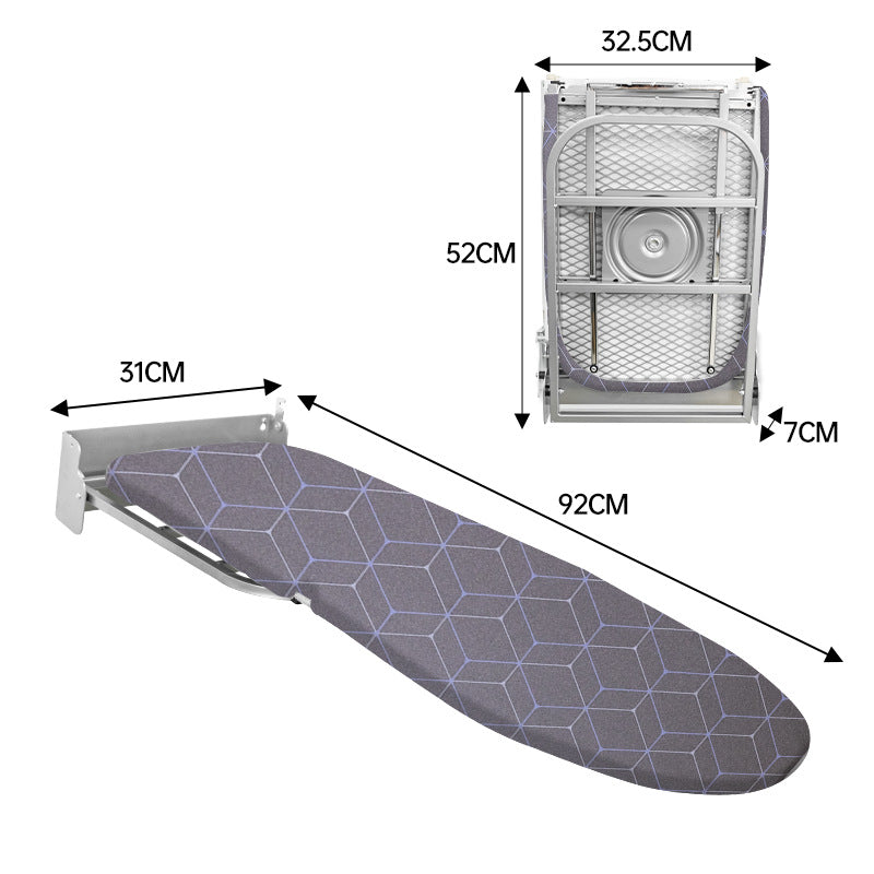 Retractable Wall-Mounted Ironing Board with Swivel Lid - Modern Home Storage