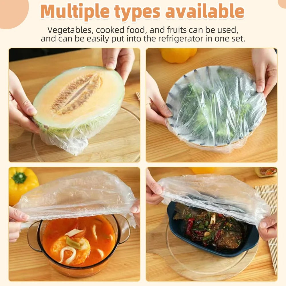 Refrigerator Food Freshness Cover - Household Plastic Wrap for Leftovers