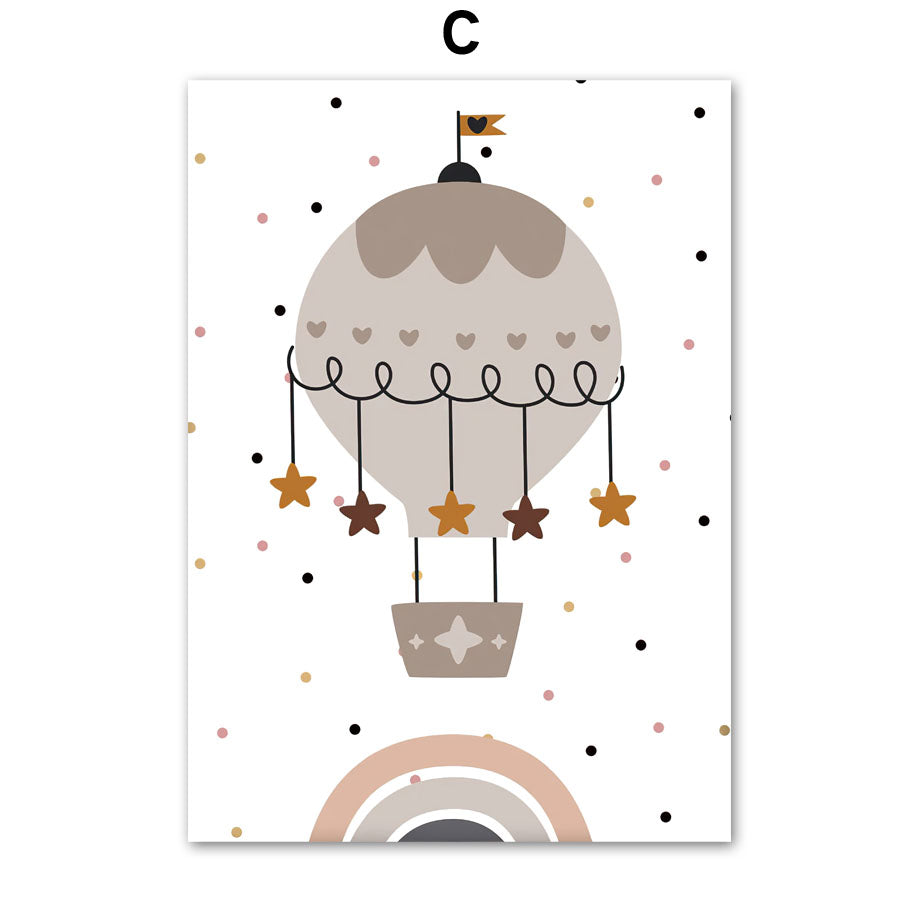 Children's Room Decor Cartoon Poster and Canvas Wall Art