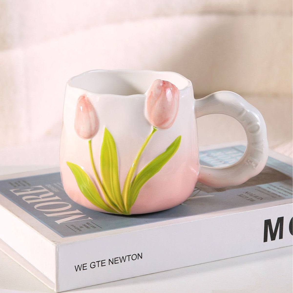 Ceramic Water Cup Set - 400ml Eco-Friendly Drinkware with Cartoon Pattern