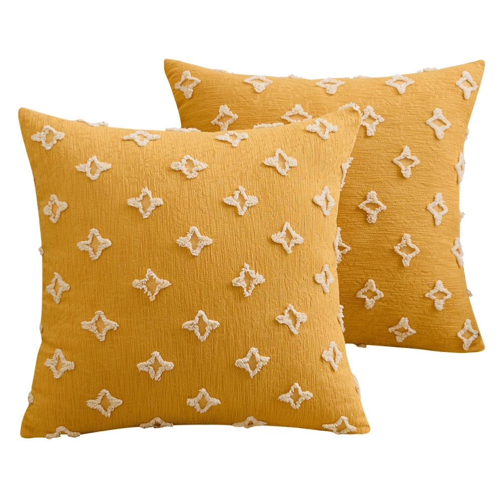 Solid Color Pillow Cover Set 45x45cm Cotton Linen Decorative Cushion Cases