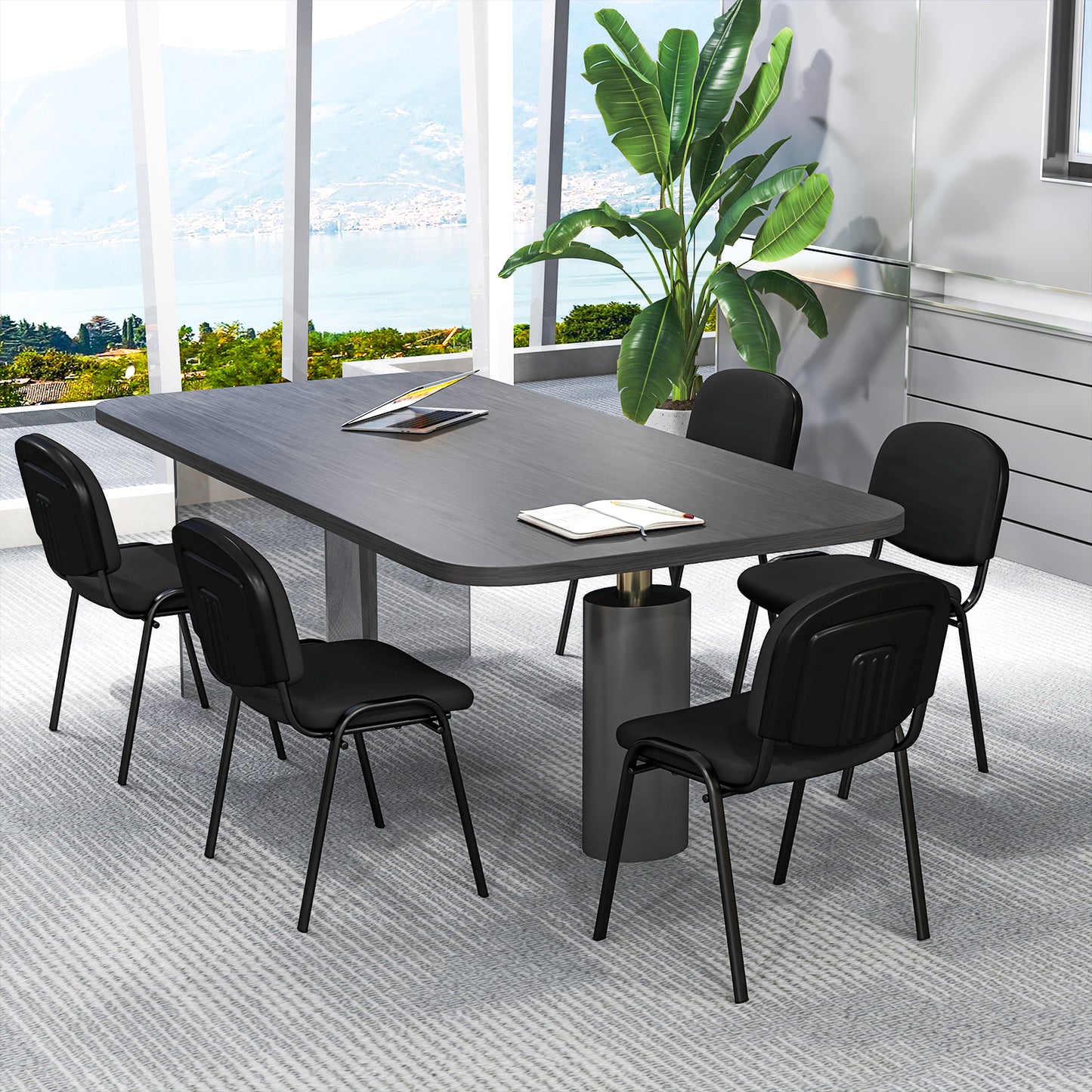 Set of 5 Elegant Conference Office Chairs for Reception