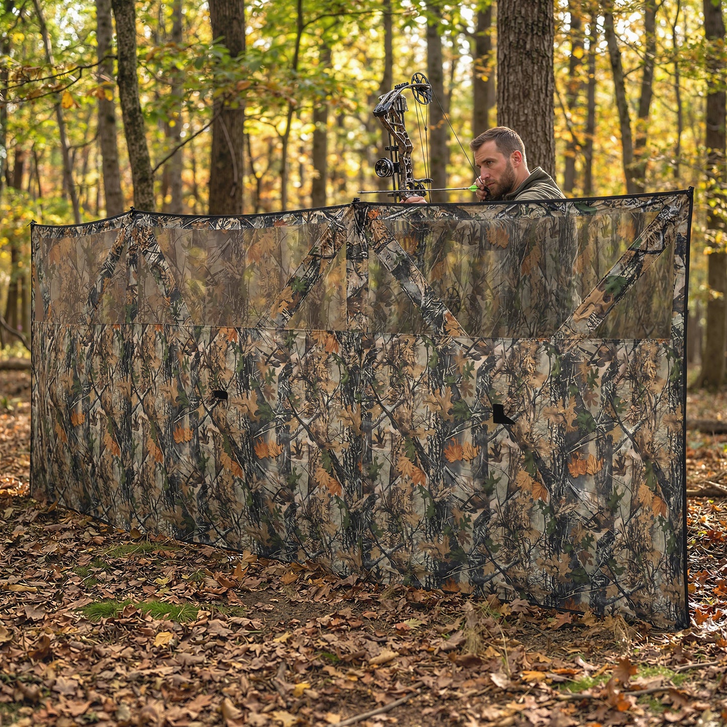 3-Panel Camouflage Hunting Blind - 176" x 58.3" Instant Setup