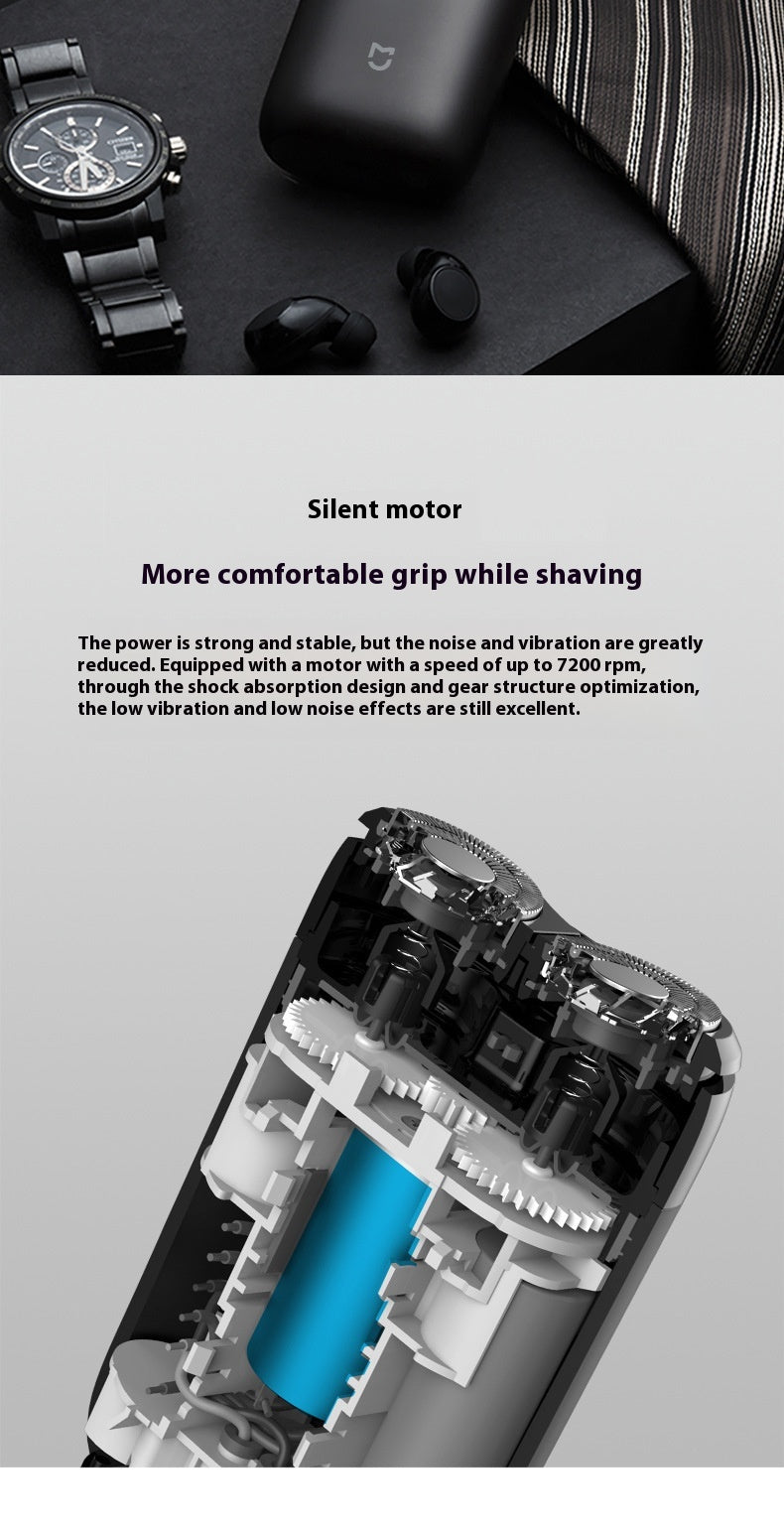 Electric Shaver with Rotating Double Cutter Head