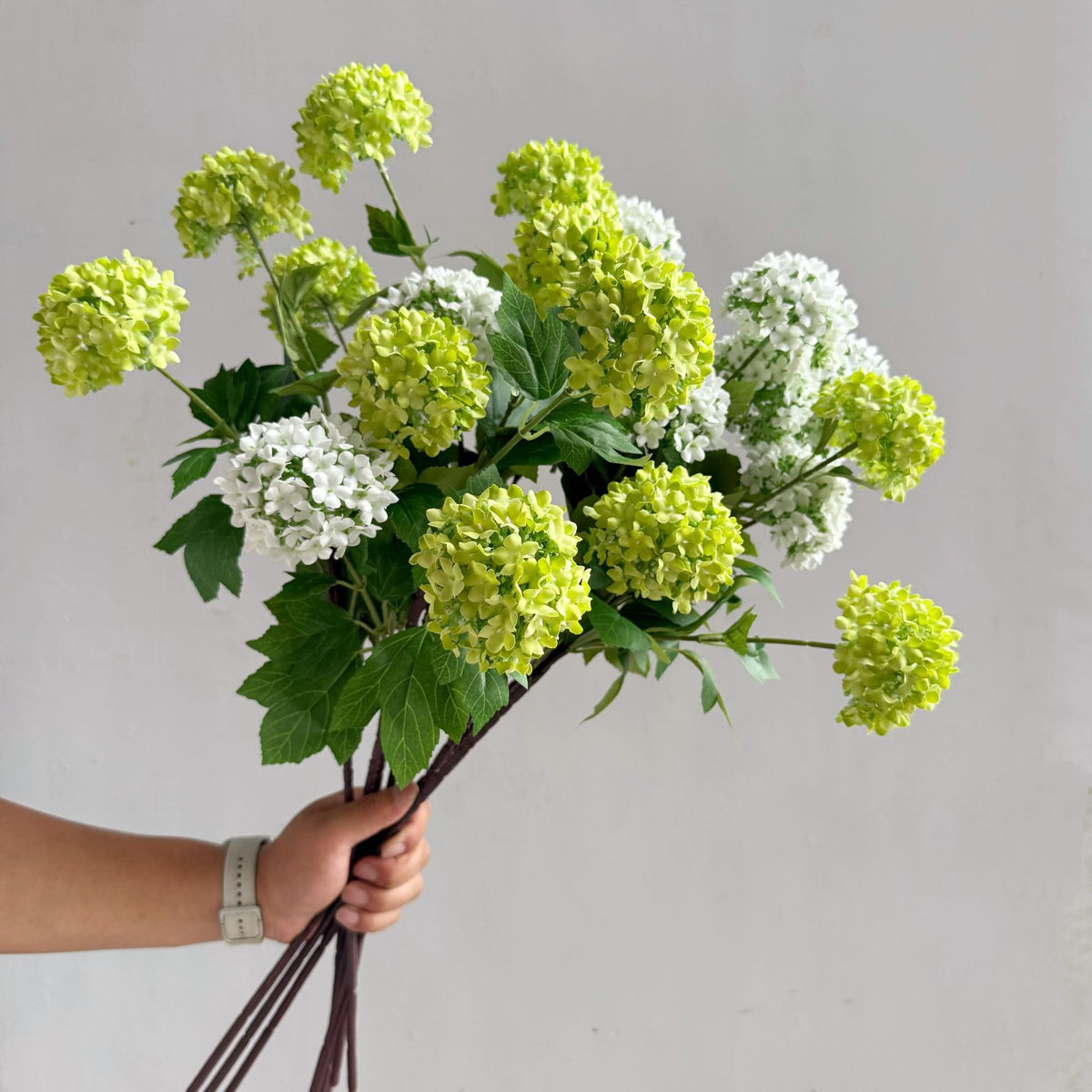 Artificial Hydrangea and Snowball Flower Bouquet for Home & Garden Decor