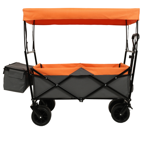 Large Capacity Collapsible Wagon with Canopy and Mosquito Net - All-Terrain Wheels, Foldable Garden Cart