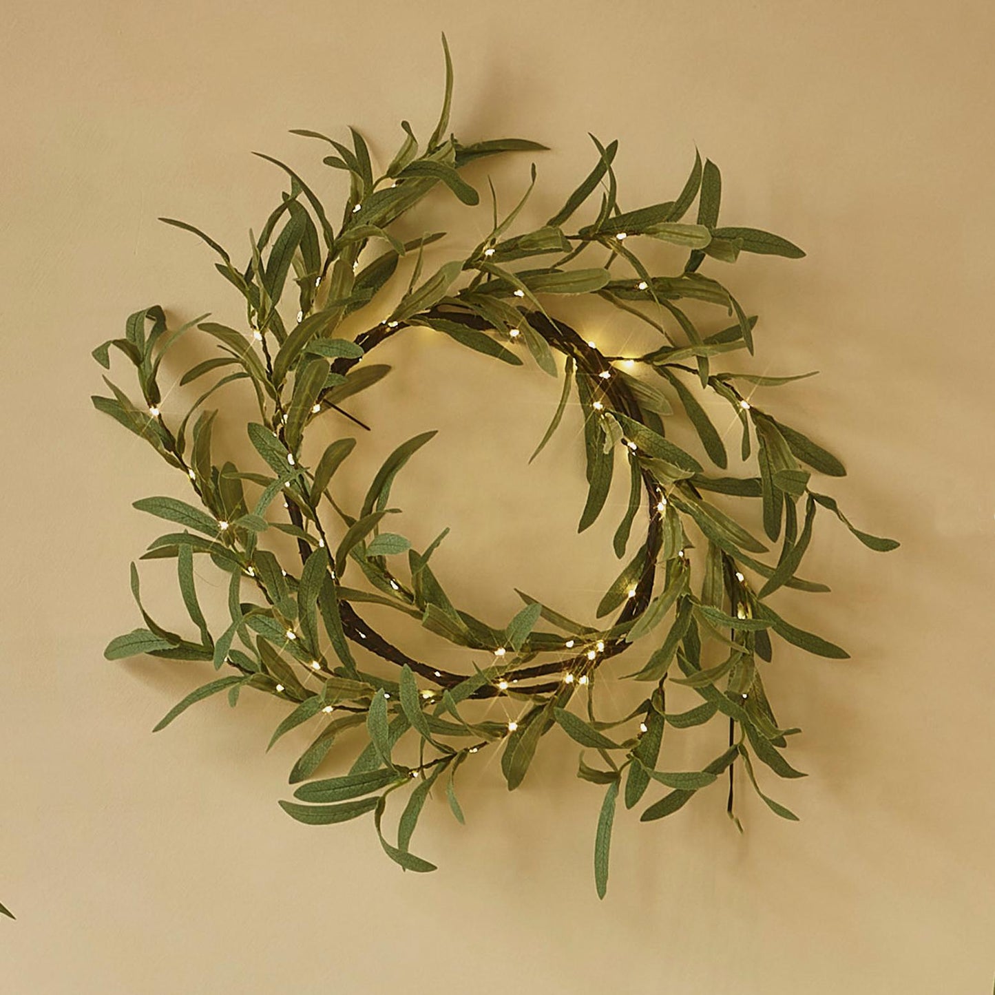 Illuminated Olive Wreath - 72 Inch Ambient Light with 96 LEDs