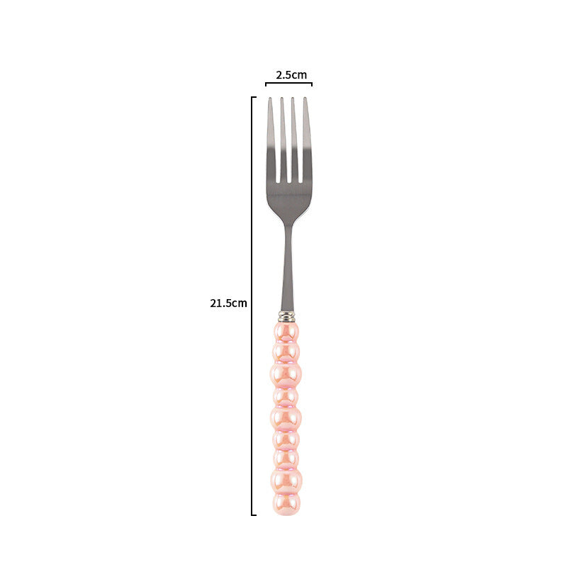 Ceramic Pearl Handle Cutlery Set - Spoon Fork Knife Household Dinnerware