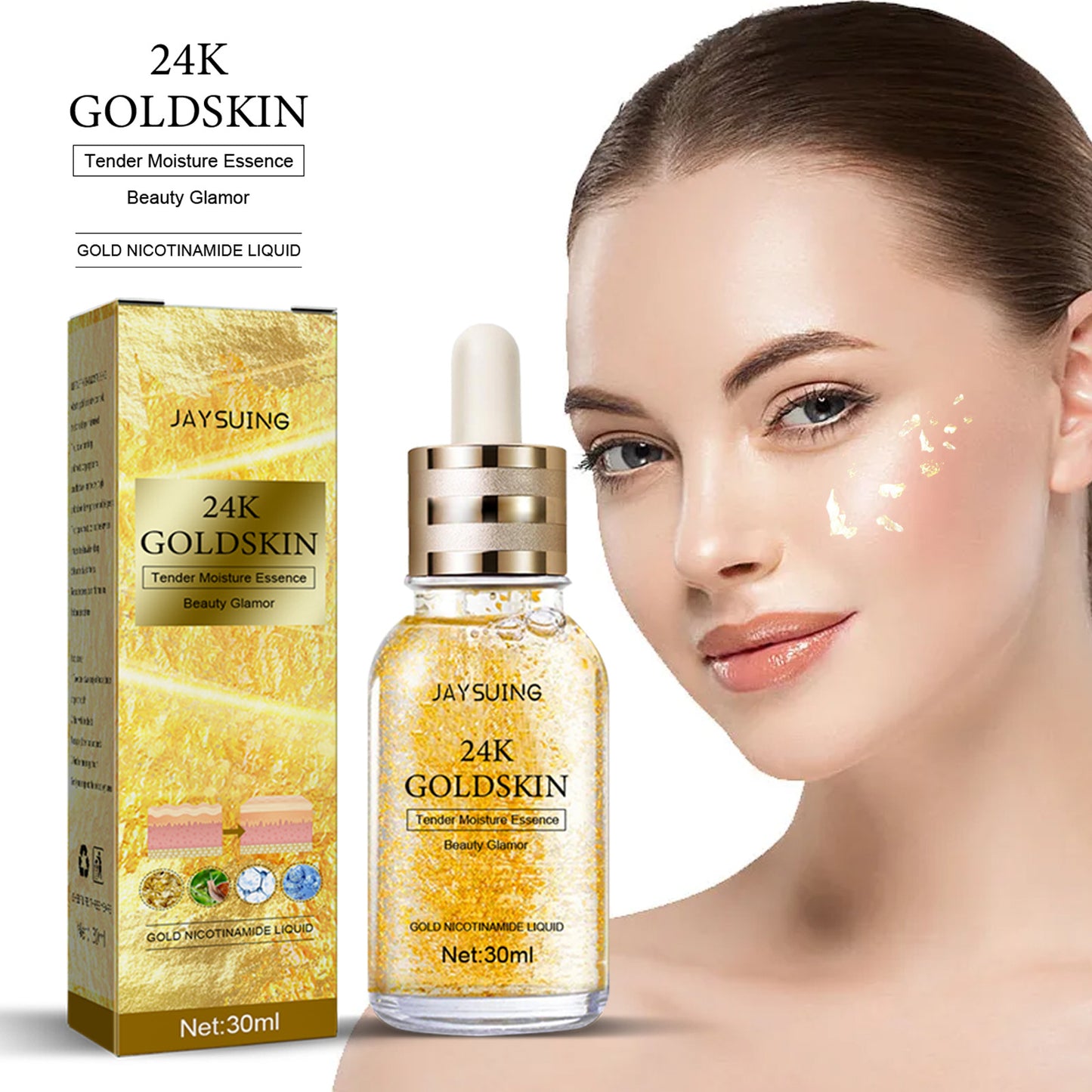 24K Gold Collagen Face Serum - Moisturizing & Skin Tightening Essence 30ml