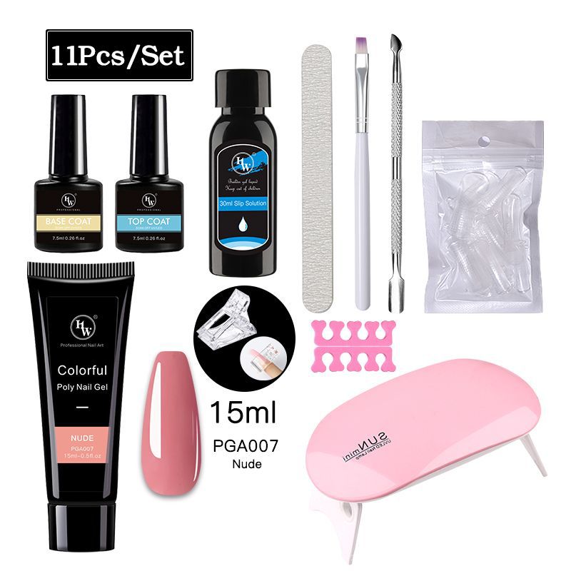 UV Gel Polish Nail Kit - 24 Colors with LED Lamp