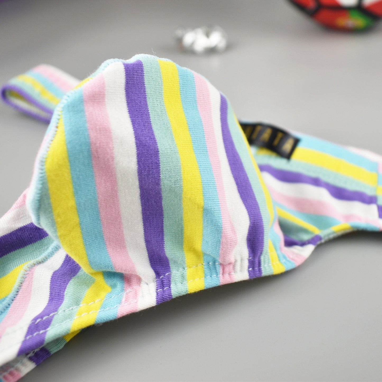 Men's Cotton Striped Low Waist Underwear Bag with Multiple Colors